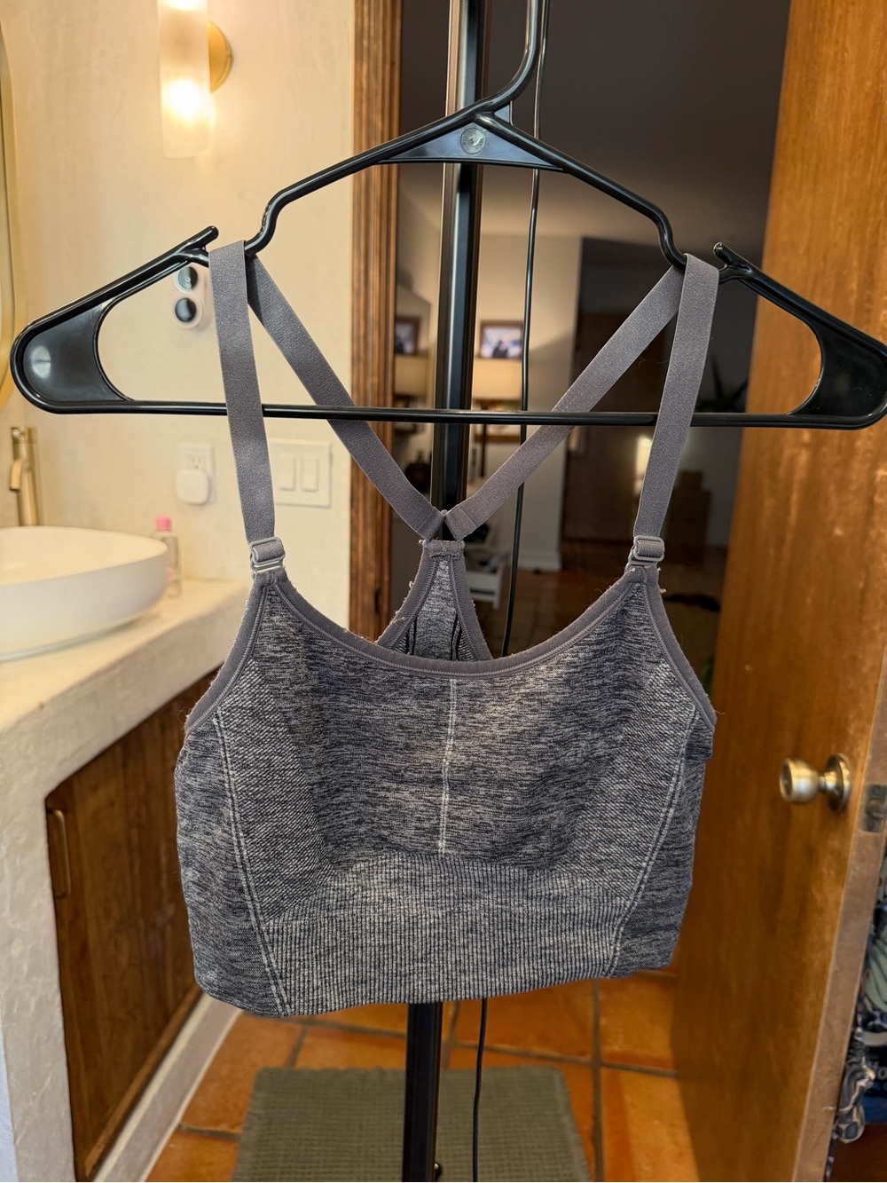all in motion Heather Gray Seamless Strappy Sports Bralette